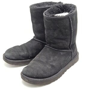 UGG Classic Short II Black Suede Shearling Boots 1016223 Womens Size 8